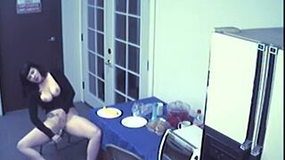 Big breasted food fetishist masturbates.