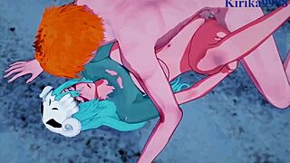 Nel tu Neliel and Tier Harribel and Ichigo Kurosaki in hot animated porn movie - Bleach Hentai