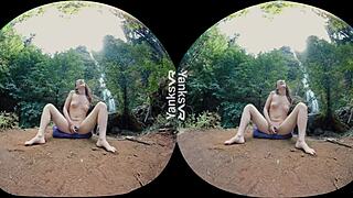 Pretty Sierra has great outdoor orgasm in this video.