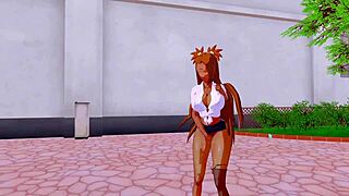 Animated hentai game with teacher and student cosplay fetish