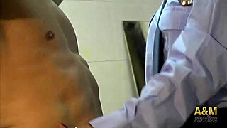 Skinny blonde gets egg on face in hot scene with European mistress.