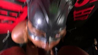 Nina Rivera is Catwoman and gives a hot blowjob for Halloween.