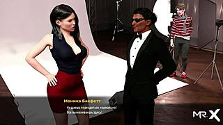 Secretaries reveal their buttocks in this fashion business-themed porn game.