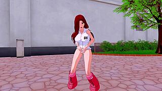 Miss Fortune Nami in a sexy cosplay in a 3D animated porn game with interactive features.
