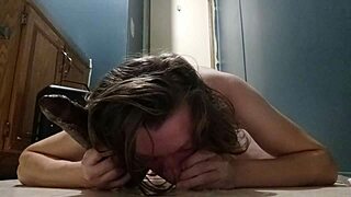 Deepthroat gay blowjob with messy and spit fetish