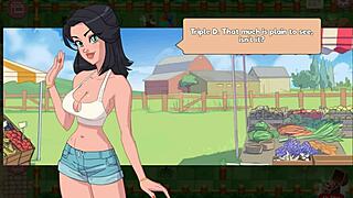 Big tits and red hair in anime porn game