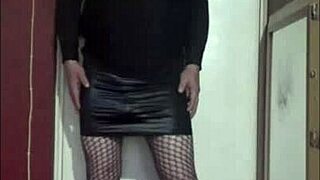 A bisexual crossdresser uses a pump to become bigger in part 4