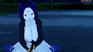 Raven’s big thighs and facial in a hot anime porn video – Teen Titans