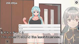 Crossdressing neighbor's girlfriend undresses him in this hentai game