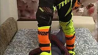 Gay motorcycle enthusiast gets pleasure from Spiderman costume
