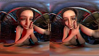 Beautiful anime girl Claire in hot 3D action