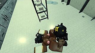 Black nun gets naughty in Roblox game