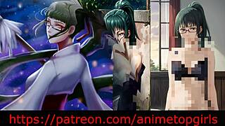 Hot scene of Maki Zen in Jujutsu Kaisen hentai compilation with a special focus on lesbian scenes