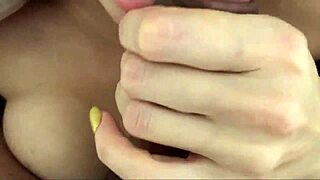 Young woman practices oral skills on step brother's penis