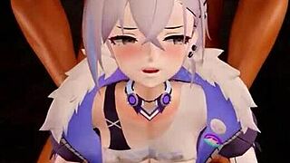 A gangbang in a dungeon with a big assed cartoon babe named Silver Wolf