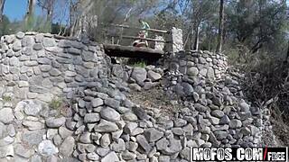 Jaclyn Taylor's big boobs and skills with a blowjob help her catch more than fish
