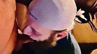 Straight buddy gets a gay blowjob