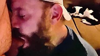 Straight buddy gets a gay blowjob