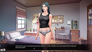 Beautiful anime game with big ass and small tits MILF
