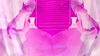 A horny blonde shemale double teabags two BBCs