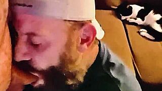 Straight buddy gets a gay blowjob