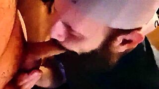 Straight buddy gets a gay blowjob