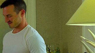 Muscle up gay podcaster’s biggest fan gets anal sex