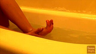 Shaving the body with water in the bath