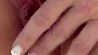 Solo play in a bikini, Randy Moore's big tits on display outdoors