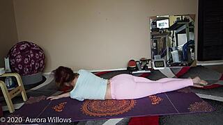 Young European beauty gets a yoga lesson with a steamy surprise