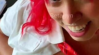 Hot redhead student seduces her teacher for good grades