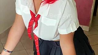 Hot redhead student seduces her teacher for good grades