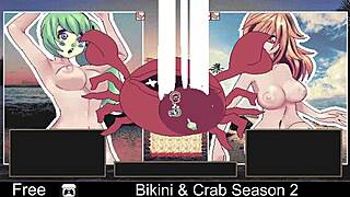 2D animated bikini babes in a striptease show