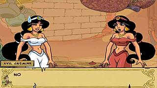 Lesbian action in a magic shop with a bodybuilder princess