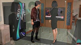 3D animated game with rockstar roleplay and hot brunette babe