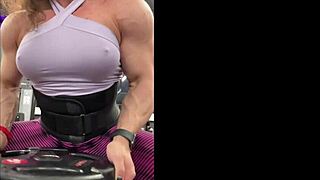 Muscle MILF femdom lotion rub in POV