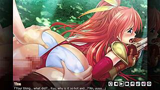 Tina's erotic experience in an anime-style video game