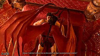 Gay anime sex with a devilish character