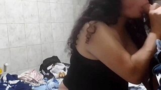 Young Latina couple enjoys deepthroat and anal sex