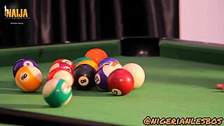 Hot Nigerian lesbians party, play pool, and get naughty