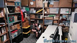 Young gay man gets a facial after a hardcore anal sex in a public library