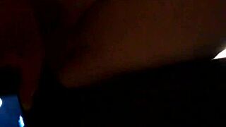 Shemale Savannah Synns takes it from behind in interracial action