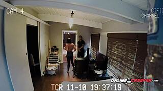 Hardcore sex tape features rough sex and CFNM elements