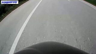 Public restroom quickie with a risky blow job on the side of the road