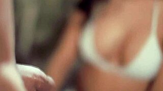 Beautiful blonde gets a sensual CFNM blowjob with a great cumshot