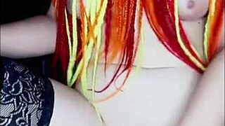 An amateur sex wife masturbates while on a video call with her lover