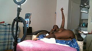 Solo performance of a hot black MILF
