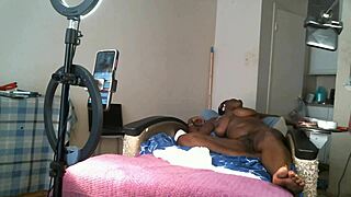 Solo performance of a hot black MILF