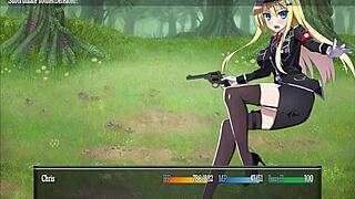 Chris plays another round of Hentai game with a blonde in the woods