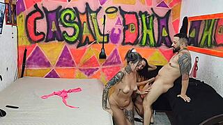Amateur gives blow job and shows her big natural tits before the carnival